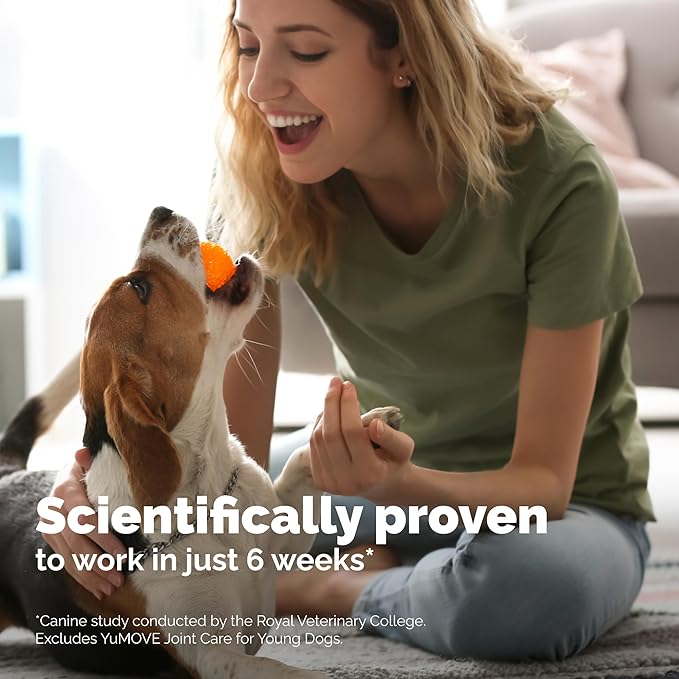 Yumove Dog Joint Supplement, Hip and Joint Supplement for Dogs with Glucosamine Chondroitin, Hyaluronic Acid, Green Lipped Mussel and Omega 3, Dog Hip and Joint Aches and Stiffness (300 Tasty Bites)