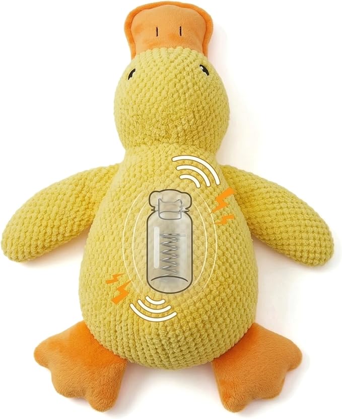 JINTONE Squeaky Plush Duck Dog Toy for Anxiety Relief, Durable Chew Duck Toy for Large Breeds & Puppies, Interactive Calming Duck Toy with Squeaker for Boredom Relief, Non-Toxic & Pet-Safe