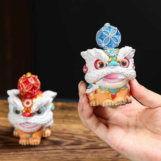 Color Changing Tea Pet, Tea Set Accessories Traditional Gongfu Tea Set Accessory, for Tea Lover Friends (Blue Lion Dance)