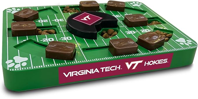 Pets First NCAA Virginia TECH Hokies Puzzle Toy, Puzzle Treat Dog Toy, Interactive Dog Treat Toy, Dog Puzzle Feeding Slow Toy