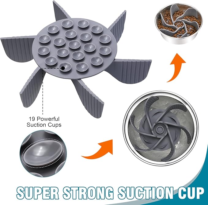 1 Pcs Dog Bowl Slow Feeder Insert, Cuttable, Suction Cups, Cat Dog Feeding Supplies, Most Dogs Bowl or Dish