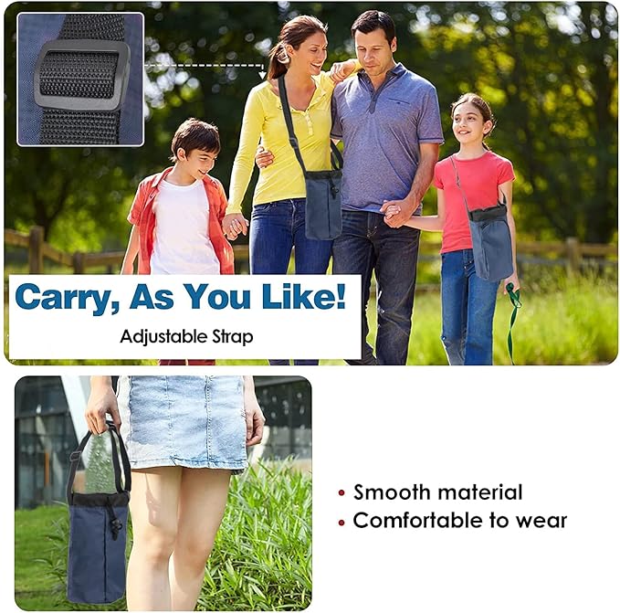 Trail maker Water Bottle Carrier Bag with Strap, Phone Pocket for Walking, Runs, Bike, Stainless Steel, Glass, Plastic