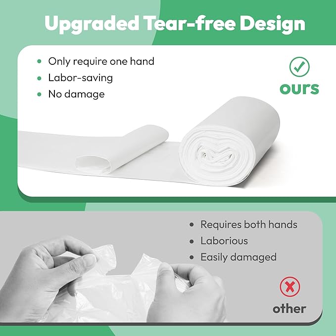 50 Pcs Waste Bags, Compatible with Litter Robot 4/5/3, Heavy Duty Cat Litter Trash Bags, Waterproof, White Replacement Litter Bags, 26.4" x 21.9"