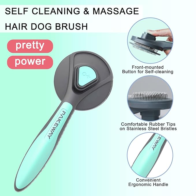 Pet Deshedding Brush Set, Undercoat Rake for Dogs & Cats - Double Sided Brush for Shedding and Dematting Comb Grooming Tool kit - Nail Clippers & Nail File Kit (4Pack)
