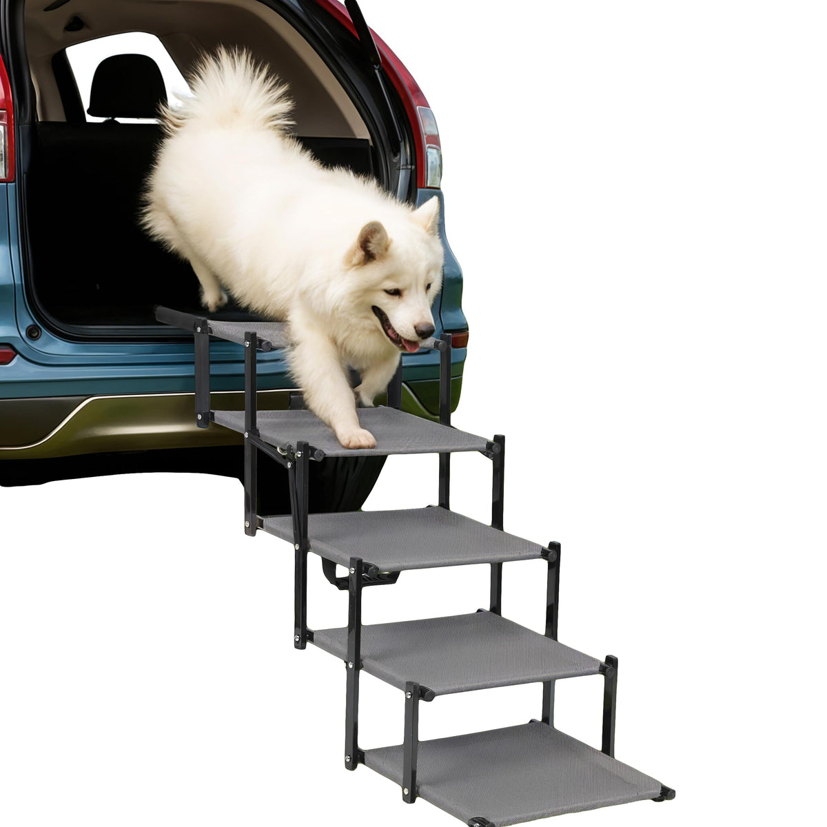 Dog Car Stairs – Portable Non-Slip Pet Stairs for High - Image 1