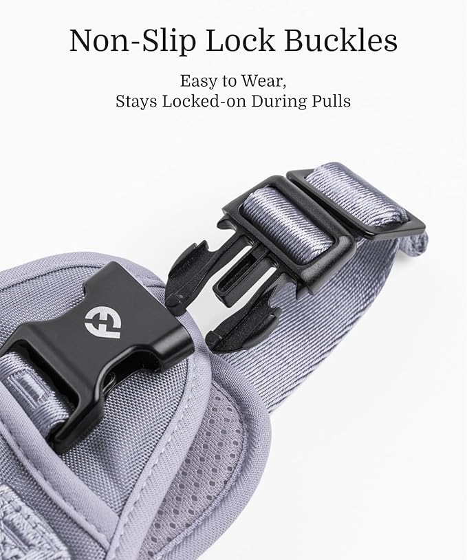 2025 New Edition, Fei & Eve Classic Dog Harness - Quick-Release Buckles | 3-Point No-Pull Control | Heavy-Duty 900D Nylon | Dual Safety Handles | Breathable Mesh | Adjustable Fit | Small,Gray