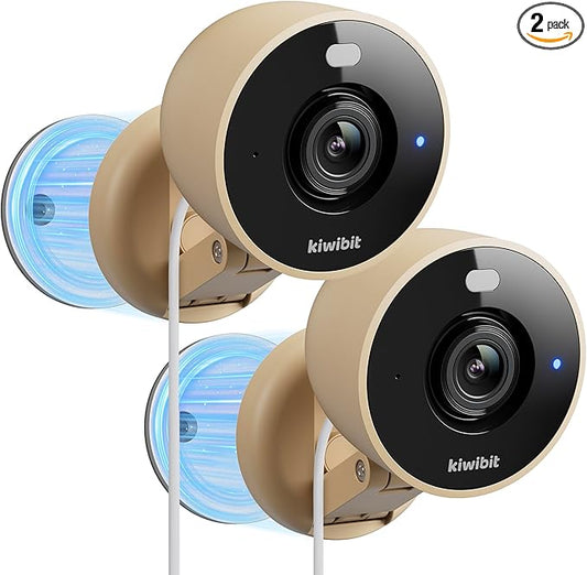2K Security Camera Indoor/Outdoor, Magnetic Wired Cameras for Home Security, Pet Camera, Baby Monitor, AI Detection, Color Night Vision, 2.4GHz WiFi, SD & Cloud Storage, Works with Alexa