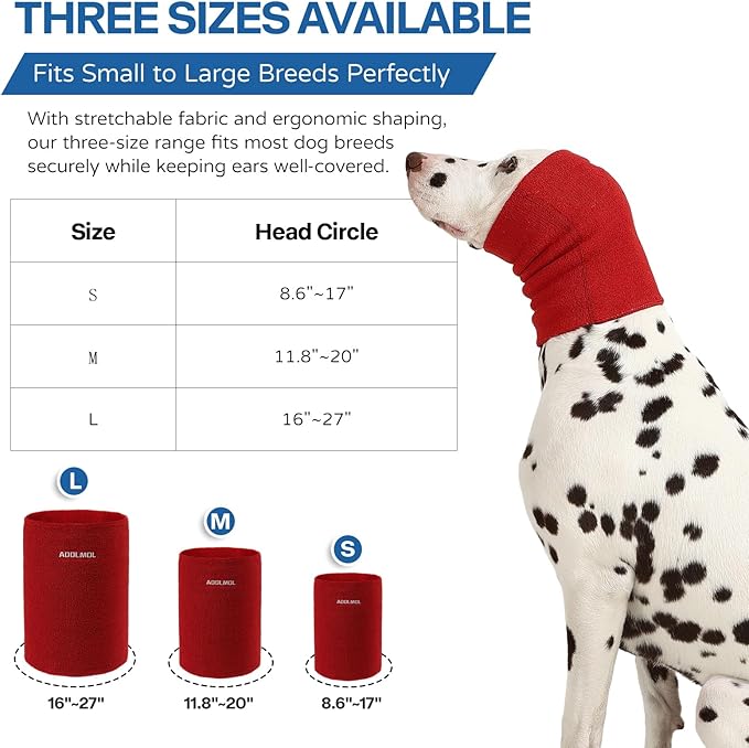 Dog & Cat Calming Hoodie – Soft Double-Layer Ear and Neck Cover for Anxiety Relief & Noise Protection, Elastic Pet Head Wrap for Grooming, Bath, Drying & Fireworks