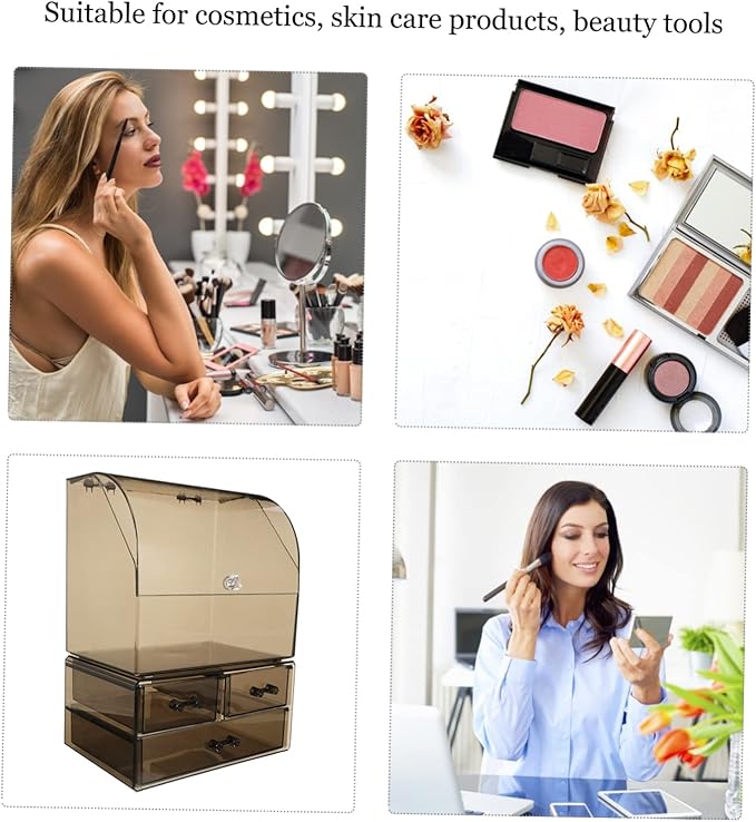 Acrylic Desktop Storage Box Transparent Cosmetic Organizer Cover for Makeup Jewelry and Accessories Stylish and for Tidy Spaces