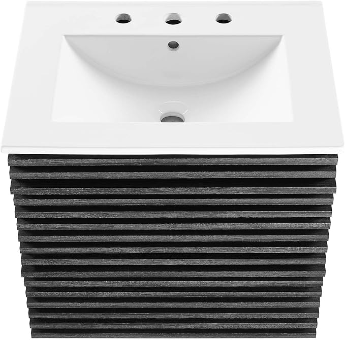 Modway Render 24" Wall-Mount Bathroom Vanity in Charcoal White
