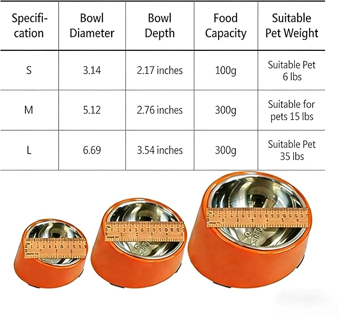 Slow Drinking Dog Water Bowl - Orange Pet Feeder (M Size) - Non-Spill Adult Cat/Dog Bowl, Durable & Easy to Clean for Daily Feeding