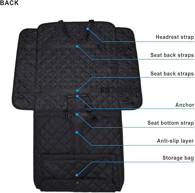 Deluxe Dog Seat Cover for Front Seat-More Durable Waterproof Front Seat Protector, High Heat Resistant and Nonslip Front Seat Cover for Dogs Kids, Universal Size