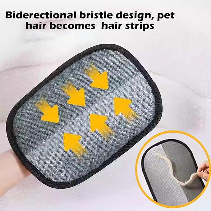 2 Pack Electrostatic Pet Hair Removal Gloves, Upgraded Five Finger Pet Hair Remover Gloves, Reusable Dogs and Cats Hair Cleaning Tool for Furniture Bed Sheets Couch Clothes Carpet Car Seats