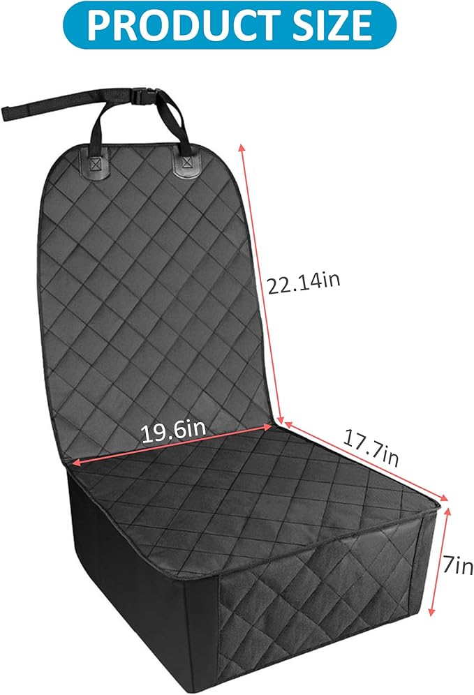 YAKEFLY Dog Car Seat Cover, Waterproof, Nonslip Scratch-Proof, Dog Car Seat Cover with Safety Belt Fits Most Cars, Suvs(Front Seat)