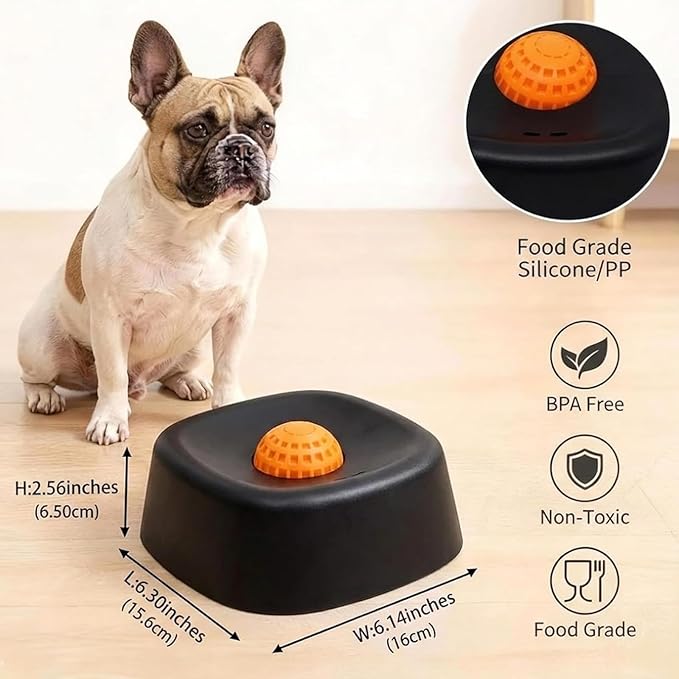 Slow Feeder Dog Bowls, Spill-Resistant Lick Mat with Rolling, Lick Sphere Puzzle Feeder for Liquid Treats, Non-Spill Puppy Lick Bowl, Interactive Slow Eating Toy for Anxiety Relief Boredom