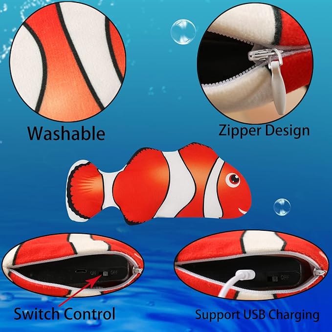 Realistic Flopping Fish Dog Chew Toy - Electric Moving Interactive Pet Toy for Small Medium Dogs, Chew Rocking Toy for Indoor Outdoor Exercise