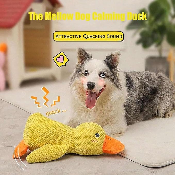 Mellow Dog Calming Duck, The Mellow Calming Duck Dog Toy Pillow Quack-Quack Ducks Dog Toy, The Mellow Calmings Pillow with Soft Squeaker for Indoor Do