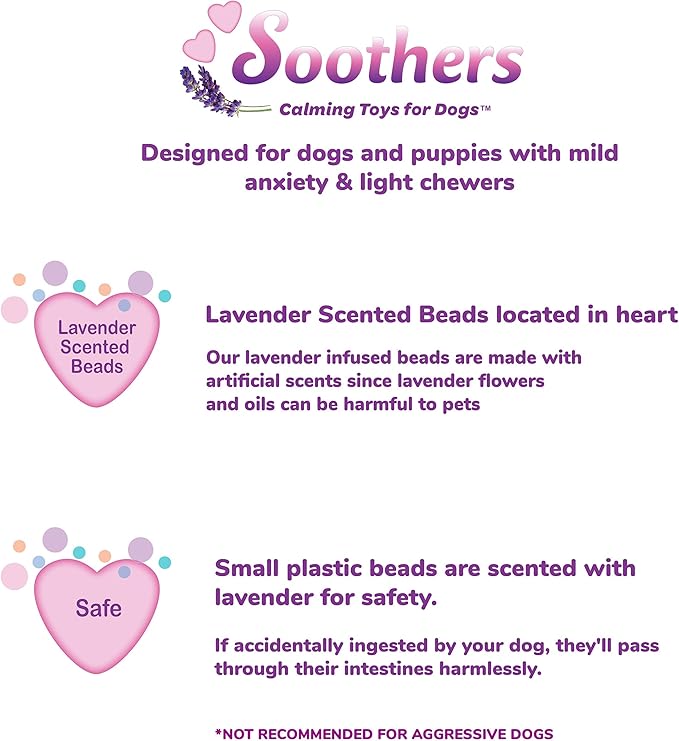SPOT Soothers- On The Go Sachets- Separation Anxiety Toys for Dogs & Puppies, Scented with Calming Lavender Fragrance Beads to Safely Calm Pets During Travel and Vet Visits, 2pcs