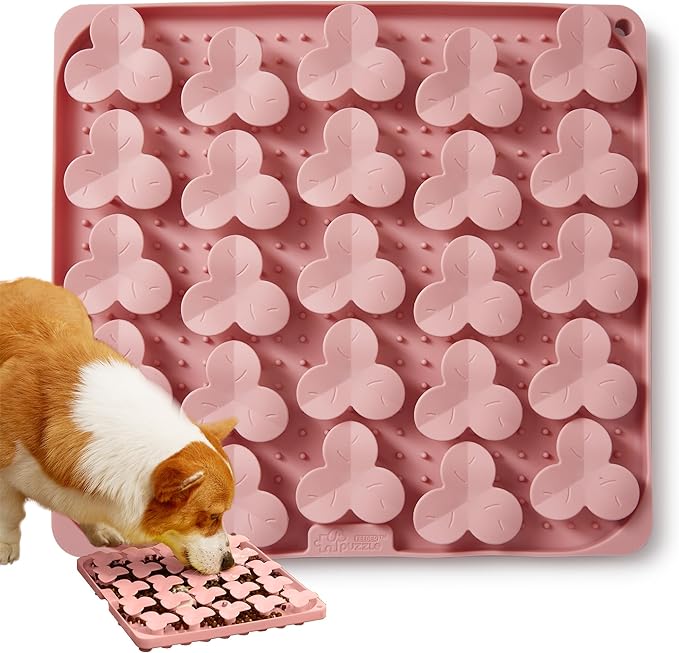 Puzzle Feeder Dog Bowl, Silicone Snuffle Mat & Lick Mat Slow Feeder for Dogs, Promotes Healthy Eating & Digestion, Suitable for Small, Medium & Large Dogs