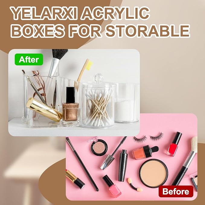 Acrylic Box with Lid, 3.94 x 3.94 x 2.36 in Acrylic Display Case Plastic Square Cube Container Storage Holder Stackable Bins for Cosmetic Collectible Candy Jewelry(2 Pack, Clear)