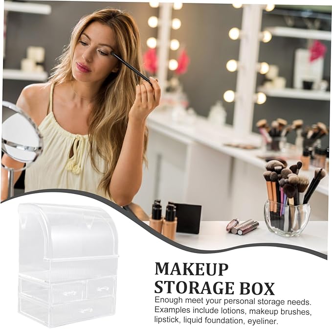 VICASKY Acrylic Makeup Organizer Box Storage Boxes for Bathroom Large Capacity Makeup Storage