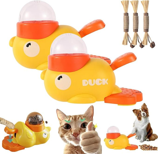 Dog Feeder Puzzle Toy Duck, Dog Treat Dispenser, Interactive Duck Cat Puzzle Feeders Toys, 2-in-1 Interactive Slow Feeder Puzzle Toy (A*2)