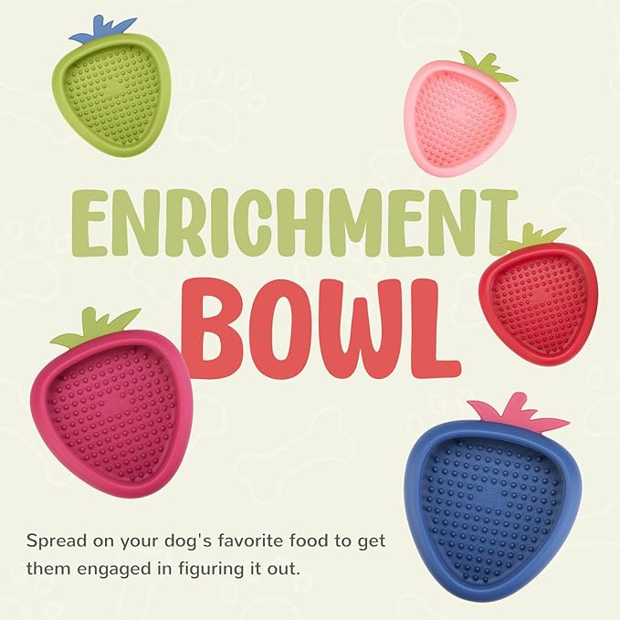 Freeze Dog Lick Bowl, Animire Non-Slip Slow Feeder Lick Mat for Dogs, Silicone Dog Enrichment Bowl for Distraction Anxiety Relief Boredom, BPA Free, Dishwasher Safe(Dark Blue,L)
