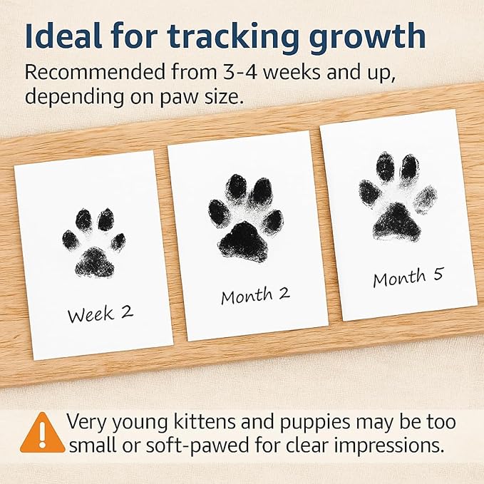 Paw Print Kit for Dogs, Inkless Clean Touch 2.3×3.7 in, Paw Print Kit for Dogs and Cats, Mess-Free for Puppies Kittens Pet Memorial 1 Pack