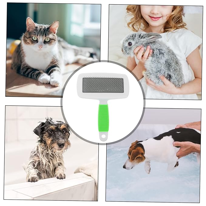 SUPVOX Large PET Grooming Brush Set for Dogs and Cats 2-Piece PET Hair Remover Comb Ergonomic Handle for Easy Grooming and Shedding Control