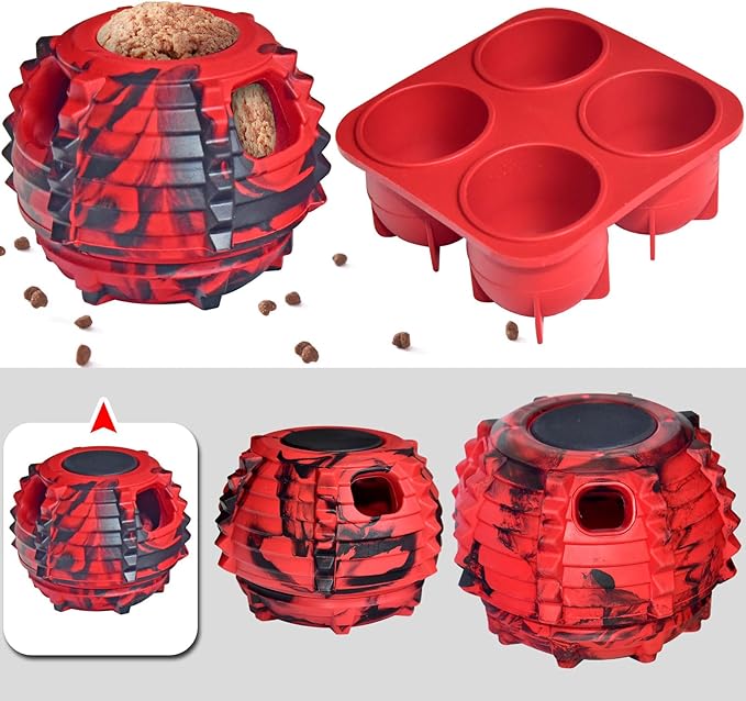 XHX Long-Lasting Interactive Dog Toy Safe for Small Dogs 10-25 lbs(Small, Red and Black)