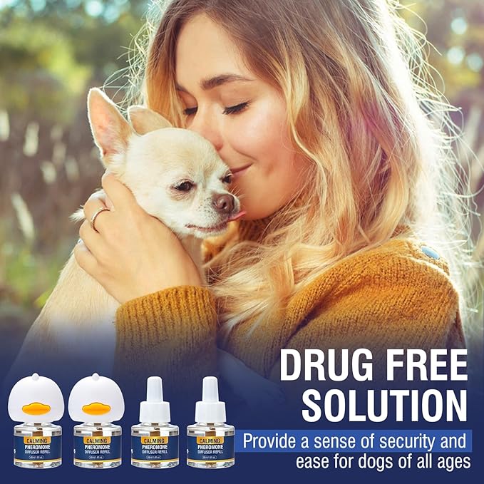 Dog Pheromones Calming Diffuser 6 in 1 Kit Appeasing Pheromone Diffuser to Calm for Anxiety Relief Reduce Aggression Fighting Barking Stress 120 Day Supply