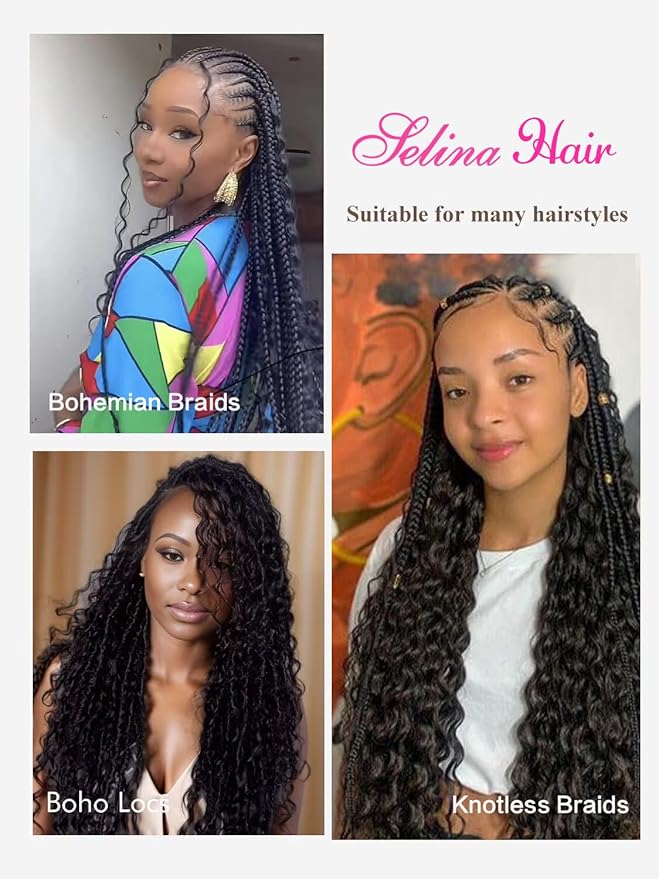 Selina Human Braiding Hair 1 Bundle 50g Loose Deep Human Hair Bulk Micro Braiding Hair Deep Wave Bulk Human Hair For Braiding Natural Black Color (Loose Deep, 28inch)