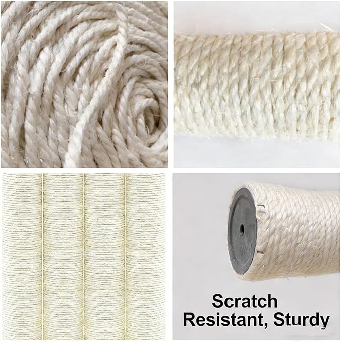 M8 Cat Scratching Post Replacement,13.4Inch Sisal Pole Cat Tree Replacement Post with Screws,DIY Scratcher,Pad, Crafts Gardening Hammock Home Decorating (White, M8*1poles*34cm/13.1inch)
