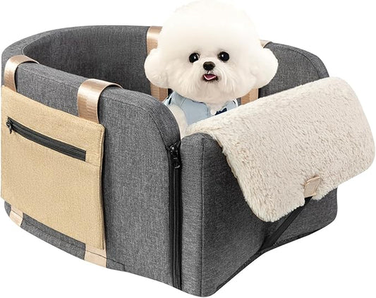 Large Console Dog Car Seat - Truck Dog Booster Seats for Big Console Vehicles Large Space for Dogs UP to 18lbs, Pretty Sturdy Pet Car Seat Designed for Pickup and Trucks