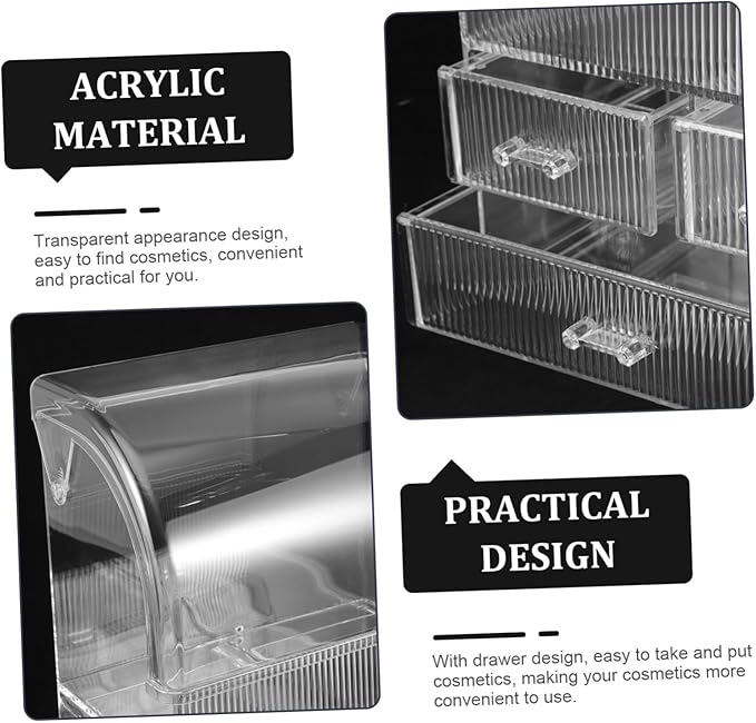 Large Makeup Organizer Box Drawers Acrylic Desktop Makeup Storage Easy Access to Your Beauty Products