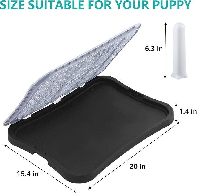 Indoor Dog Potty Pad, Changing Pee Pad Holder Training with Splash Guard, Puppy Pad Holder Tray for Small and Medium-Sized Dogs Indoor Outdoor, Waterproof Easy Clean Christmas Dog Toys Gift