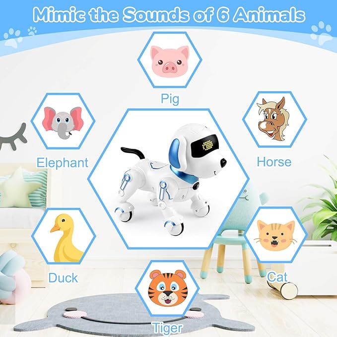 Robot Dog Toys for Kids 8 9 10 11 12, Remote Control Dogs, Robot Dog for Kids 8-12, Pet Robotic, Electric Toy, Robotic Dogs, Toys for 5 6 7 8 9 10 11 12 Years Old Boys Girls, Blue