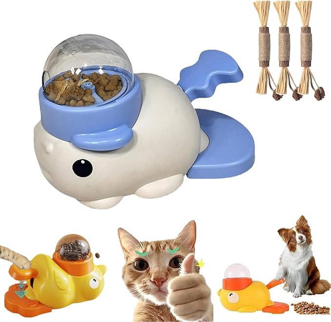 Dog Feeder Puzzle Toy Duck, Dog Treat Dispenser, Interactive Duck Cat Puzzle Feeders Toys, 2-in-1 Interactive Slow Feeder Puzzle Toy (A*2)