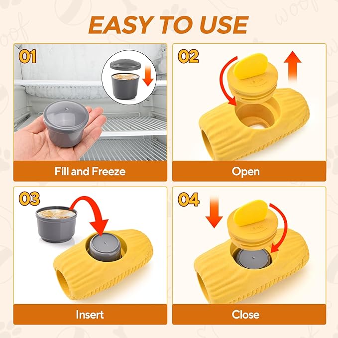 Dog Frozen Treat Toys, Dog Enrichment Toys, Interactive Dog Toys for Large Dogs, Indestructible Dog Toys to Keep Them Busy, Corn Shape