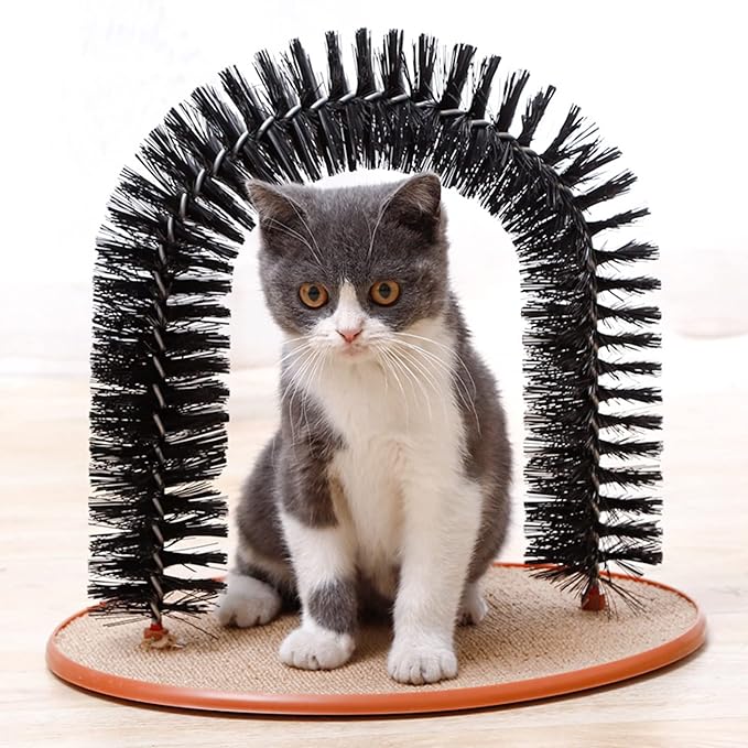 Cats Grooming Arch Brush Scratcher and Massager Brushing Door Reduces Shedding & Hair Balls Scratch Bas Grooming Brushes and Scratchers for Large Cats