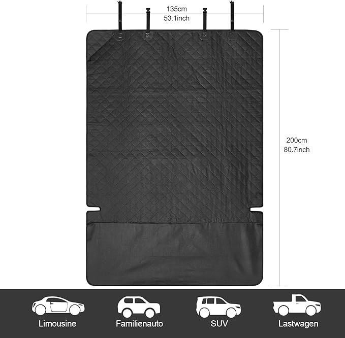 SUV Cargo Liner for Dogs - Quilted Waterproof Trunk Seat Cover with Bumper Flap Protector - Universal Fit for Large Size Cars, Jeeps, Trucks, Sedans, and Vans Washable