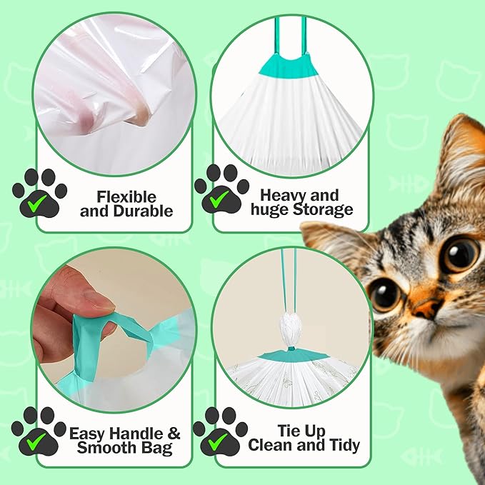 Cat Litter Liners Compatible with Cumrige Litter Box (M2) – 60 Count, Extra Thick, Heavy Duty