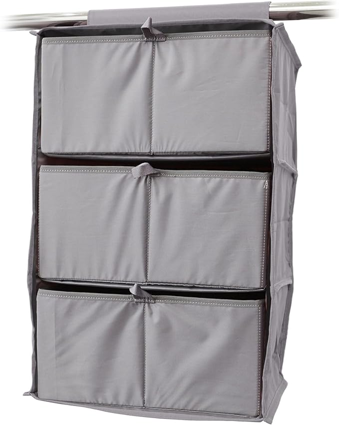 Covermates Keepsakes Hanging Closet Organizer Set - Heavy Duty Material, Sturdy Interior Shelves, Includes Trays with Dividers - Closet Storage, Graphite