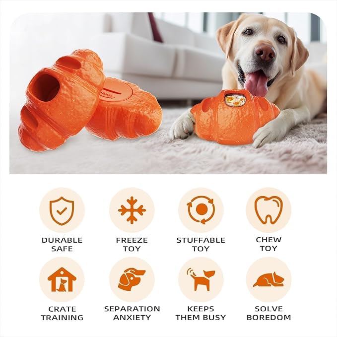 Dog Toys for Large Dogs, Dog Toys for Aggressive Chewers, Anxiety Relief for Dogs Toy, Indestructible Frozen Treat Toy National Pet Day Gifts for Peanut Butter Reduces Anxiety
