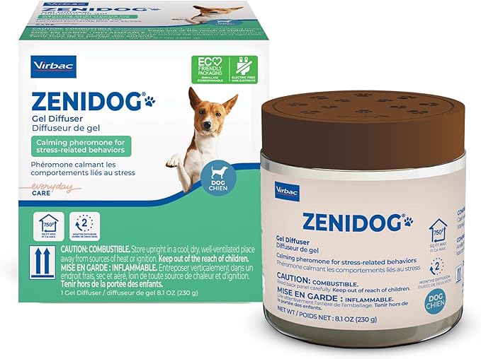 VIRBAC ZENIDOG Gel Diffuser - Dog Calming Pheromone Diffuser for Stress Relief No Electricity Required and Lasts up to 2 Months by Virbac