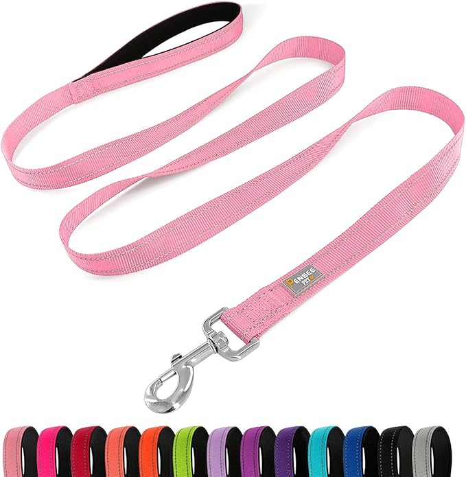 Dog Leash 6 FT Padded Handle Nylon Reflective Dogs Leashes for Small Dogs Pink