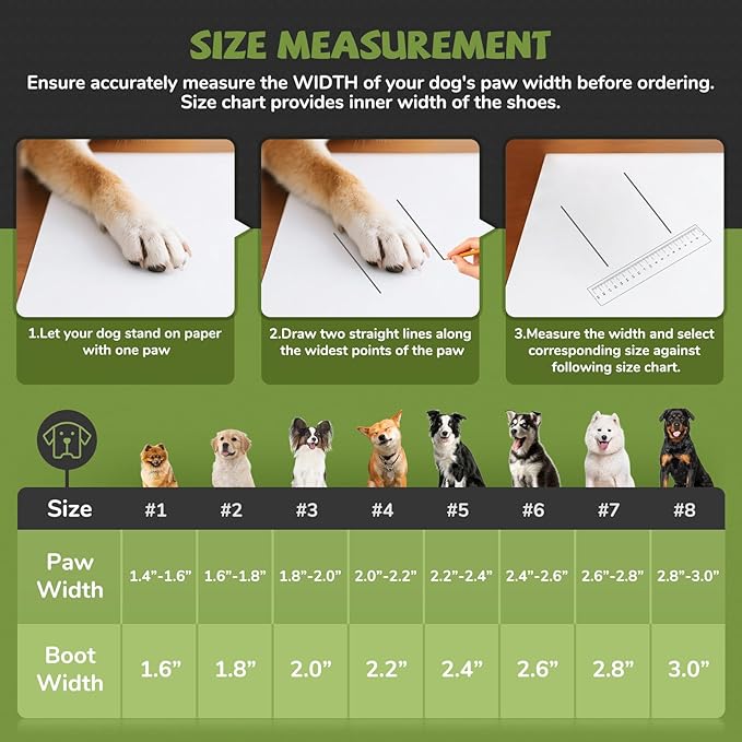 Winter Dog Snow Boots with Fleece Lining, Dog Shoes for Medium Large Size Dogs, Waterproof Dog Booties and Paw Protectors, Anti-Slip & Reflective Dog Shoes for Snow Outdoor, Hiking (Green-Size 5)