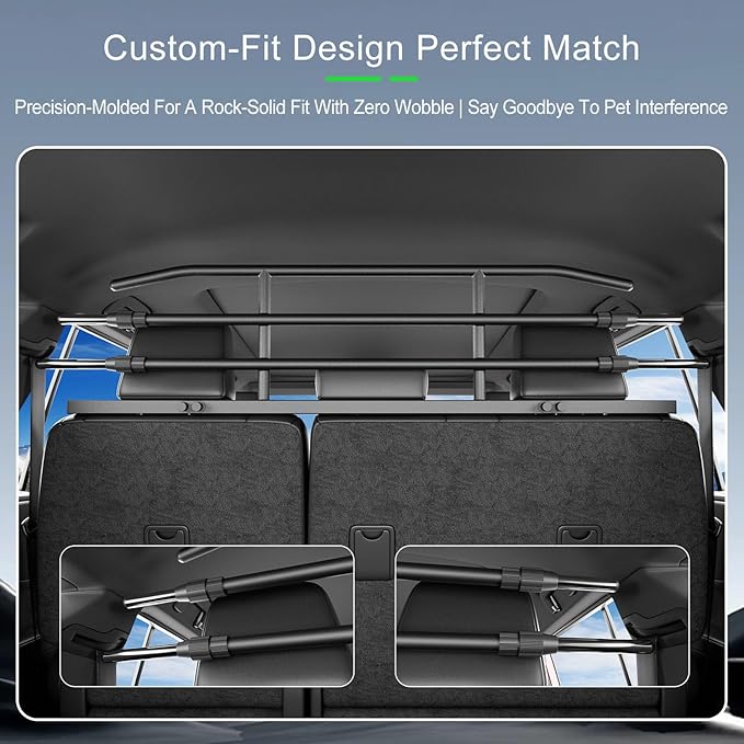 Dog Car Barrier Compatible with 2025 2026 Toyota 4Runner Trunk Cargo Pet Barrier Carbon Steel Pet Divider Gate Replacement for 2025 2026 Toyota 4Runner Accessories