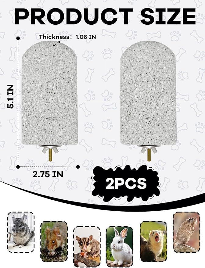Chinchilla Lava Ledges Rat Climbing Platform 2 Pack Pumice Ledge Shelf Pet Chewing Grinding Toys Small Animals Cage Accessories for Totoro Squirrel Guinea Pig Hamster Gray