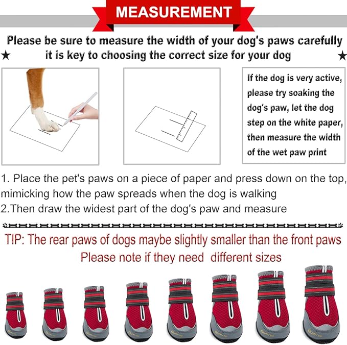 QUMY 4PCS Dog Boots for Large Dogs, Medium Dog Shoes & Paw Protectors for Hot Pavement, Summer Heat Protection, Mesh Breathable Nonslip Dog Booties for Hardfloors, Walking Running Hiking Red Size 1